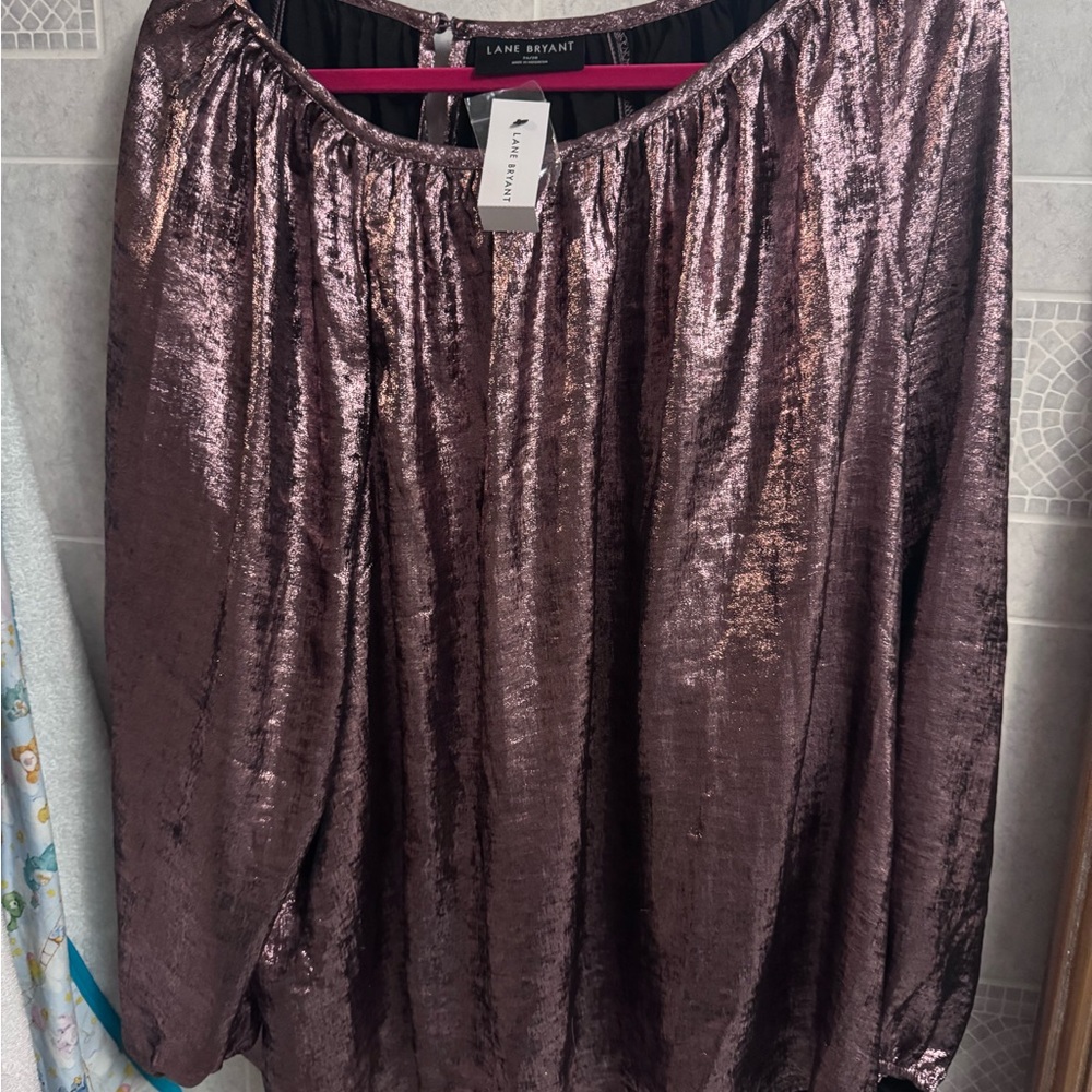 Lane Bryant Shimmering Pink 3x 26w 28w Top